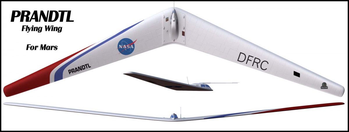 Ortho view of Mars flying wing