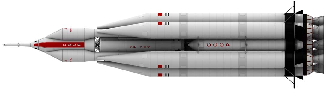 UR-700 Rocket, work in progress, Ortho view