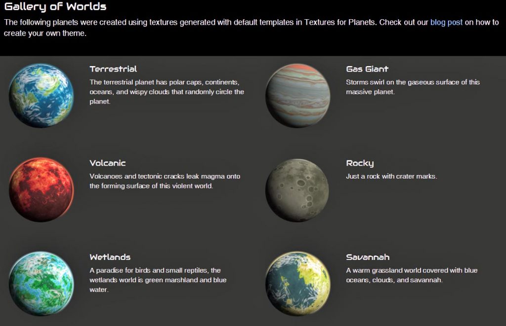 Textures for Planets