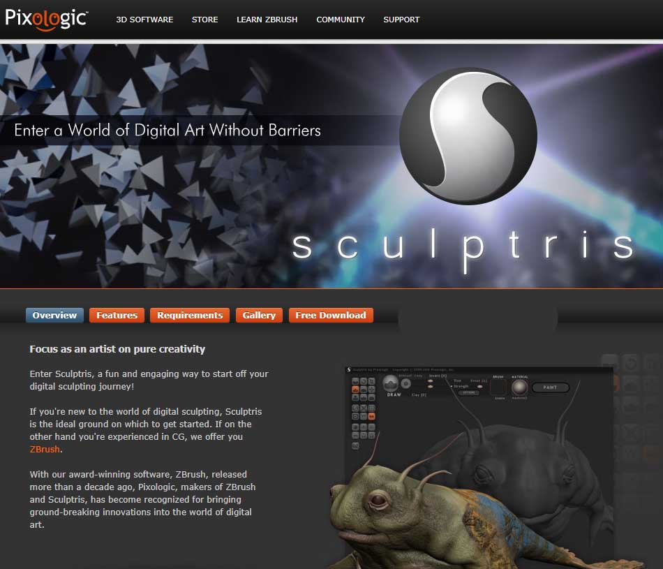 Sculptris web site