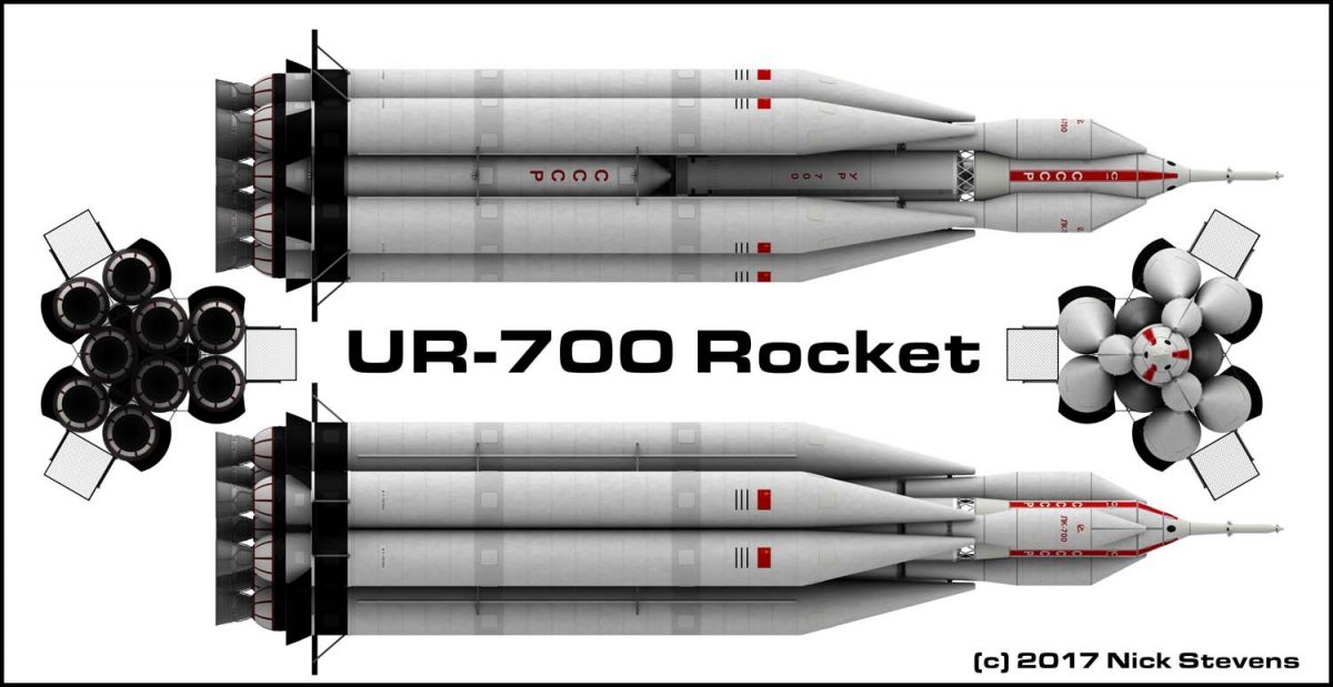UR-700 Rocket. Art by Nick Stevens